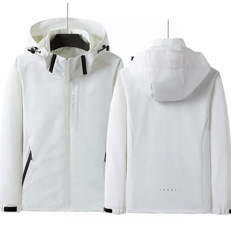 

2025 New Fashionable Men's and Women's Solid Color Hooded Jacket Long Sleeve Outdoor Leisure Sports Jacket Waterproof and Windpr