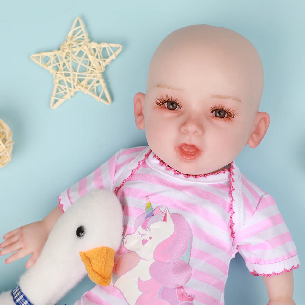 

Herpinker 25cm 36cm Girl Full Body Silicone Bebe Reborn Doll Soft Dolls Realistic Girl Baby DIY Blank Toys for Children