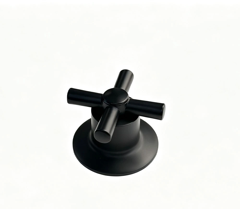 Cross Double Handle Three-hole Faucet, Zinc Alloy Handwheel, Bathroom Accessories, Dark Valve Accessories, Washbasin Hand Wheel