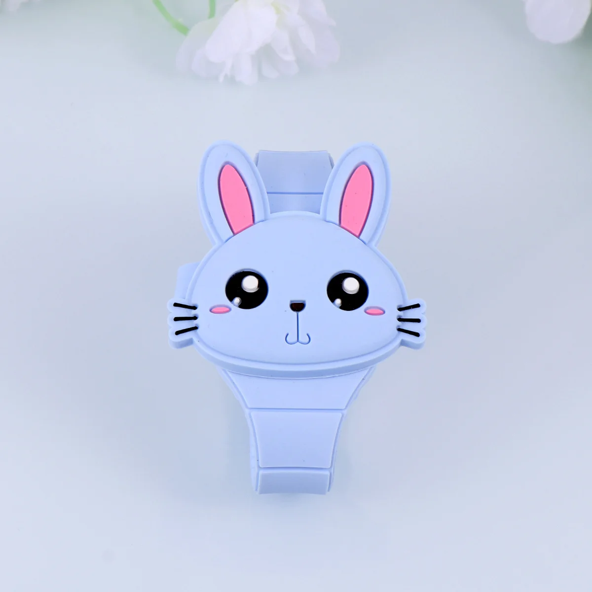 ساعة أرنب كرتونية لسوار السيليكون، لمسة نهائية ناعمة ومريحة - هدية عيد ميلاد باللون الأزرق #3