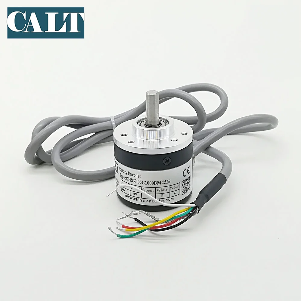 ตัวเข้ารหัสแบบโรตารี่แบบเพิ่ม GHS38-06G100BML5 ขนาด 38 มม. สายส่งออก 6 มม. แกนแข็ง 100ppr สำหรับมอเตอร์เซอร์โว