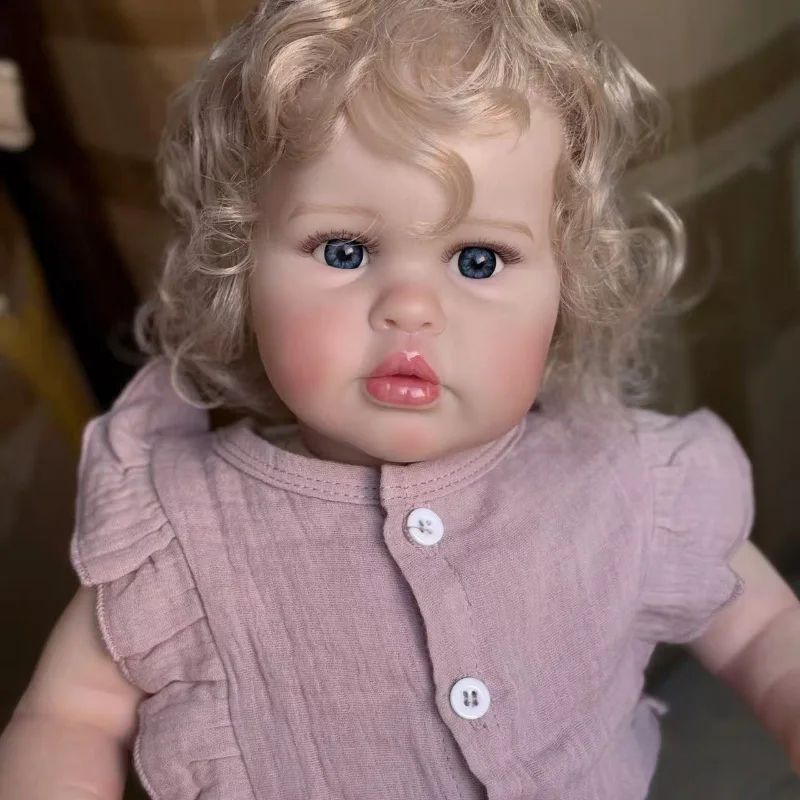 

NPK 24-дюймовая ручная роспись 3D Skin Reborn Ellie Baby с ручными корнями волос Реалистичная мягкая на ощупь коллекционная художественная кукла для новорожденных