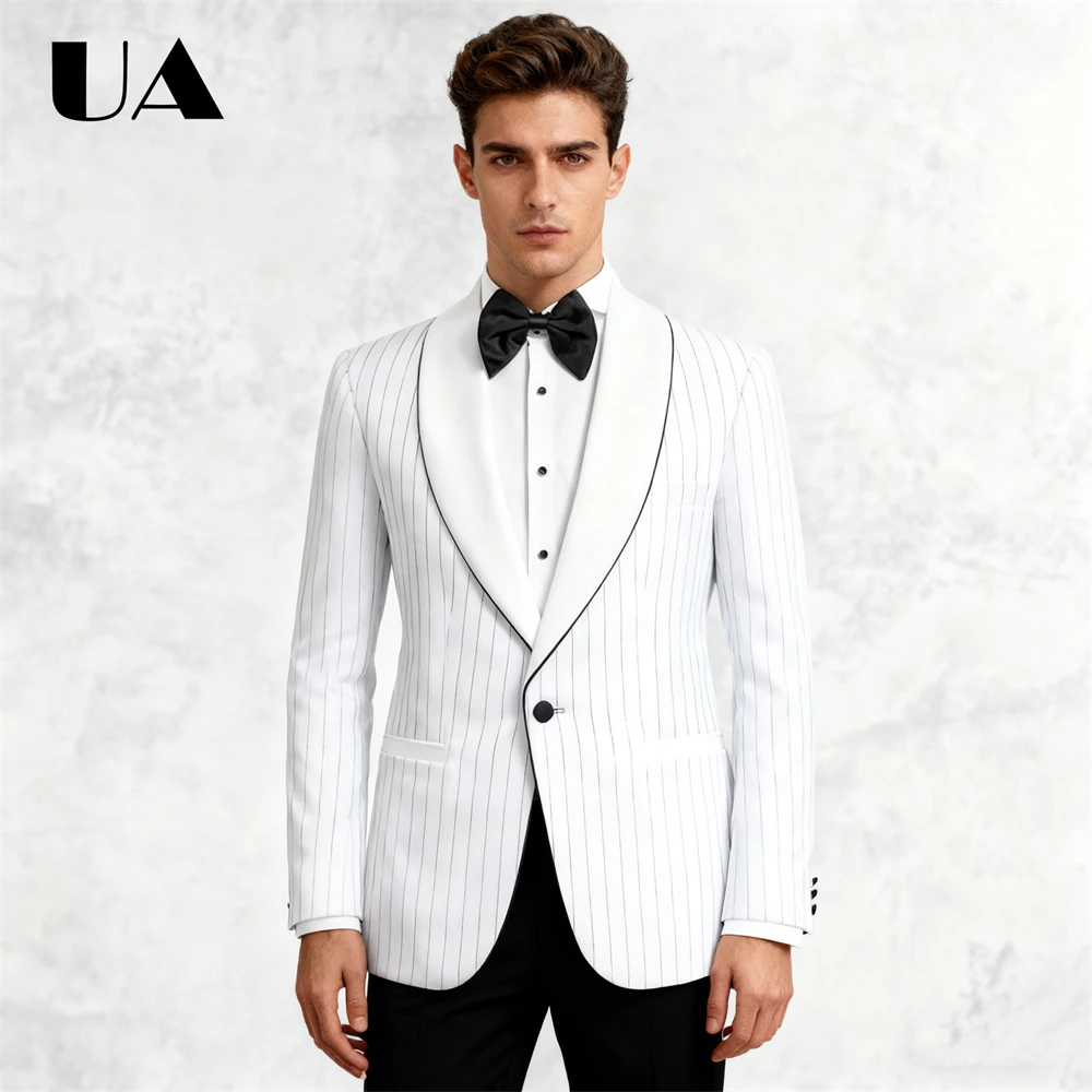 

Stripe One Button Suit Blazer for Men, Shawl Neck Business Smart Suit Jacket XXS-7XL Tailored Suit Jacket ULBYANRY Prom Tux