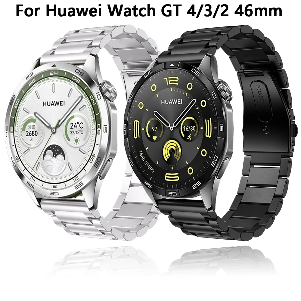 Bracelet en acier inoxydable pour Huawei Watch, Bracelet Smartwatch, Bracelet en métal, Bracelet, GT3, GT2, Pro, GT4, 46mm, 22mm