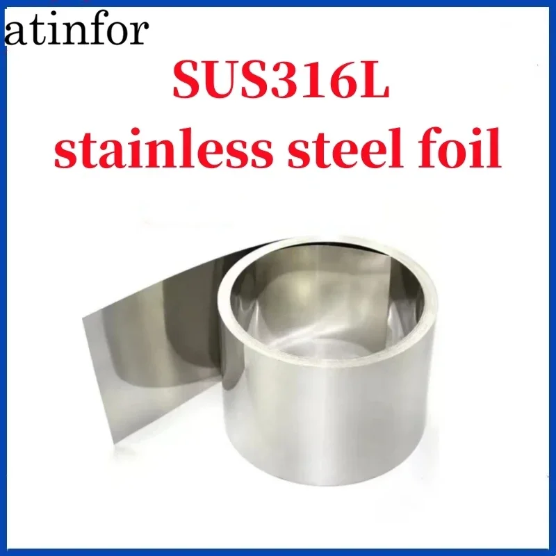 atinfor Length1m SUS316L Stainless Steel With Corrosion and Acid Resistance 0.05 0.1 0.15 0.2 width 100 200mm for Scientific Res