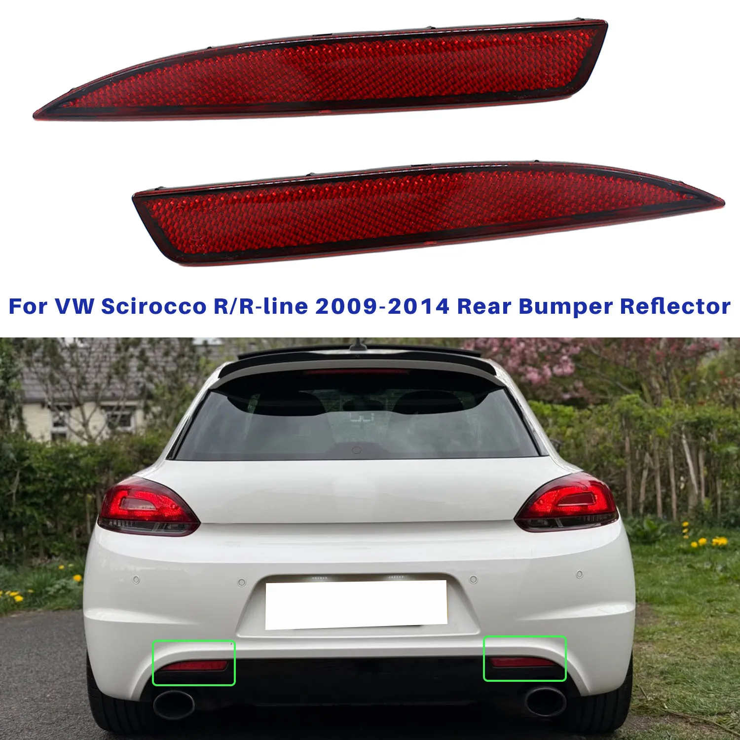 For Volkswagen Scirocco R R-Line 2009-2014 Front Bumper Tail Light Reflector Signal Warning Light OEM：1K8945105B 1K8945106B
