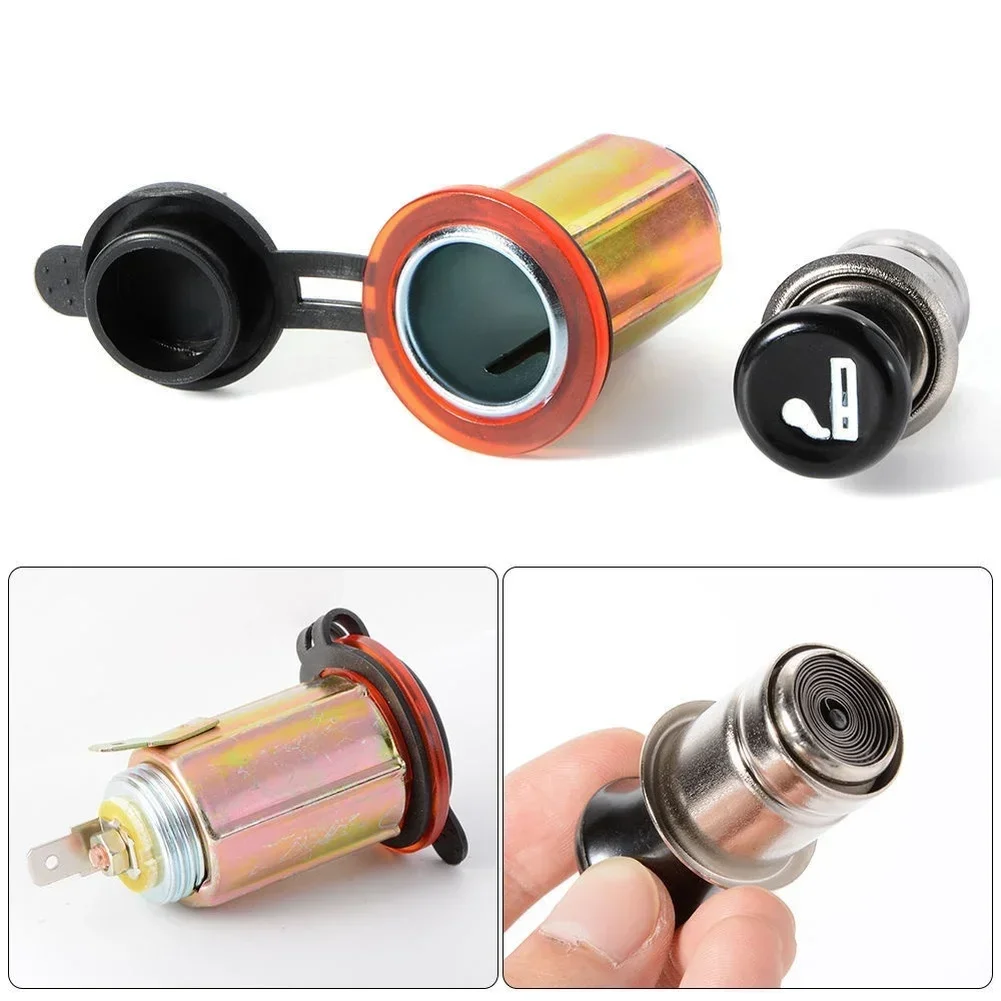 Waterproof Power Outlet Motorcycle Accessory 6.5*3.7*3.7cm 12V 24V Power Outlet Dust Cover Threaded Retaining Ring
