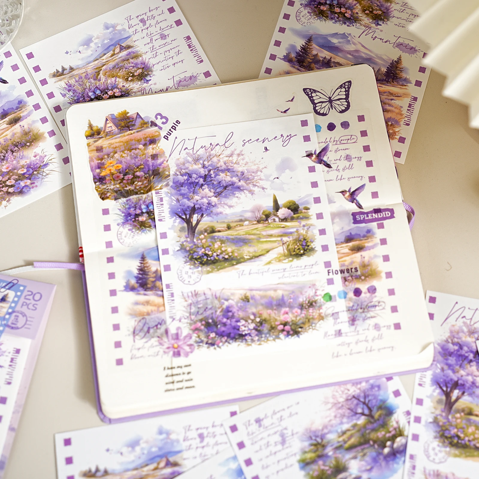 Etori Life سلسلة أفلام السفر الرجعية أربعة مواسم ملصقات المناظر الطبيعية في الهواء الطلق المواد المختلطة ورقة الاستخدام المزدوج DIY بها بنفسك كمبيوتر محمول ، ألبوم صور ، سجل القصاصات اليدوية ، كيس ورق الهدايا ، القرطاسية الطلاب ، ملصقات الأطفال ، الحرف اليدوية #5