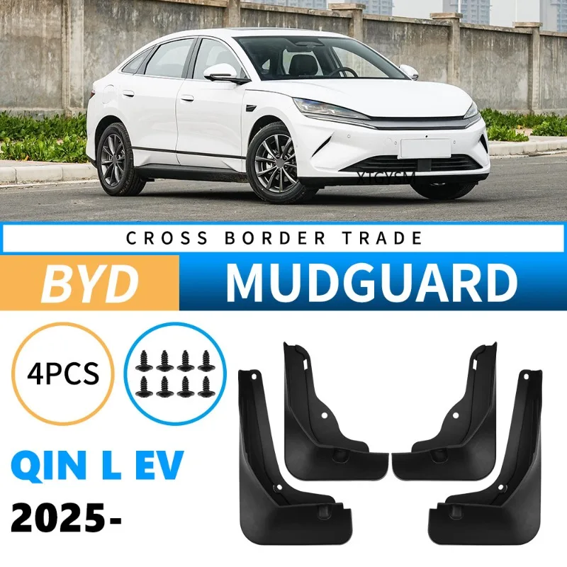 Mudflaps Mudguards Fit for BYD Qin L EV 2025 Tire Fenders Blocking Sediment Front Rear Wheels ABS Black Car Accessories 4pcs