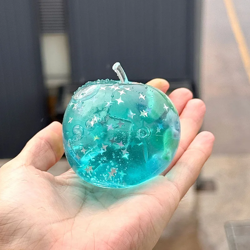 2025 Taba Squshy Stressbal 3D Blauwe Oceaan Shell Appel Maltose Kubus Squishy Zintuiglijke Snoepbal Decoratie Verjaardagscadeau