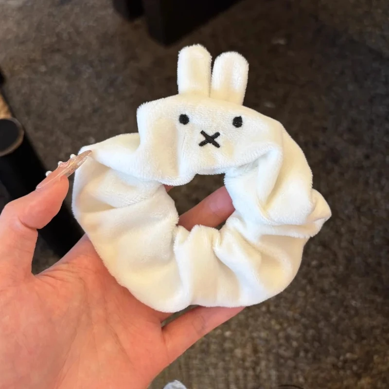 Miffy Kawaii Anime Cartoon Rabbit Headband Plush Large Intestine Hair Band Female New Style Rubber Band Hair Accessories Tiaras