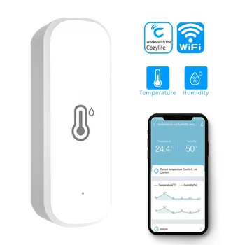 Cozylife inteligente sensor de umidade temperatura controlador higrômetro interno trabalho com alexa google casa xiaoai app controle voz