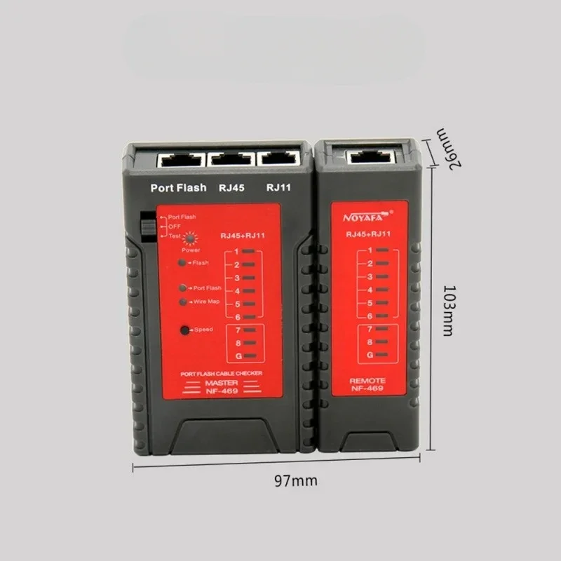 PortFlash NF-469 Network Cable Tester LED Light Locator for Switches - Flashing Light Cables Identification Tool