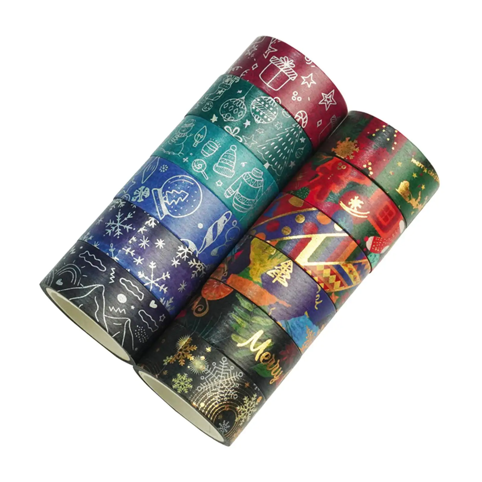 12 Pieces Christmas Washi Tape Winter for Journal Gift Packaging DIY Craft