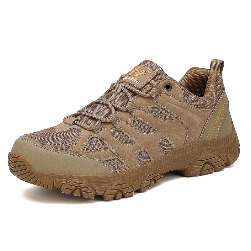 Large Size 38-47 Men Outdoor Hiking Shoes Mountaineering Sports Shoes Lace-up Hiking Outdoor Non-slip Thick-soled Mountain Shoes