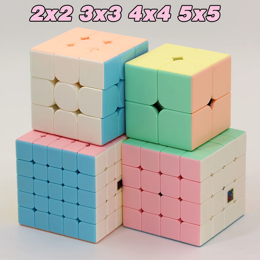 MoYu Macaron Cube 2x2 3x3 4x4 5x5 Professional Speed Magic Puzzle Cubos Magico 2x2x2 3x3x3 4x4x4 5x5x5 Tiwst Logic Smart Game 큐브