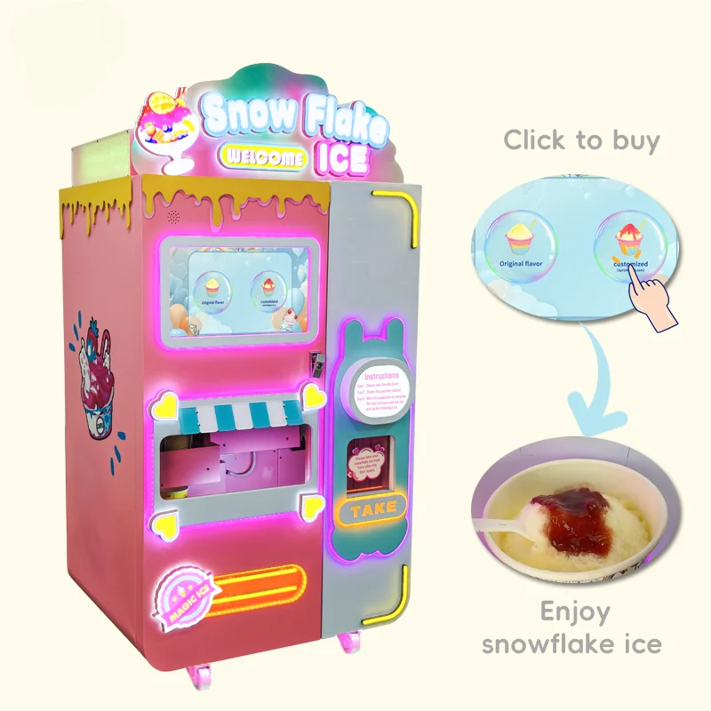 Intelligent Sleep Snowflake Ice Cream Vending Machine Power Saving Delicious Smoothies Snowflake Ice Making Machine Manufacturer