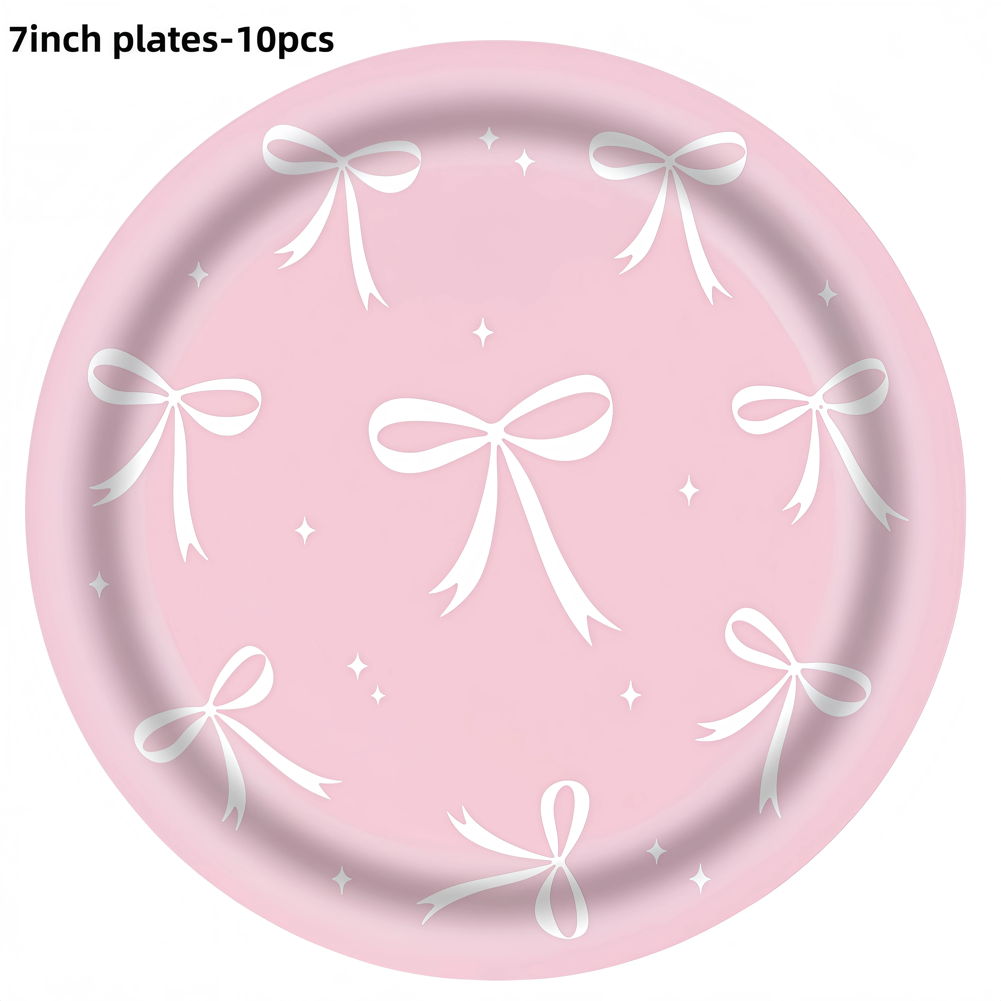 Rosa Schleifen-Geburtstagsparty-Dekorationsset, Pappteller, Becher, Servietten, Mädchen-Partyartikel, Gastgeschenke für Kinder, Babyparty – Detail 10