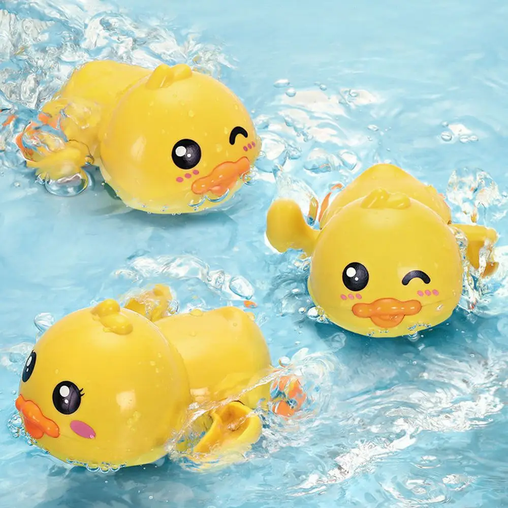 

3pcs Toddlers Bath Toys Little Duck Move Swims Baby Showers Play Water Toys Swimming Pool Toys Beach Game Props for Children