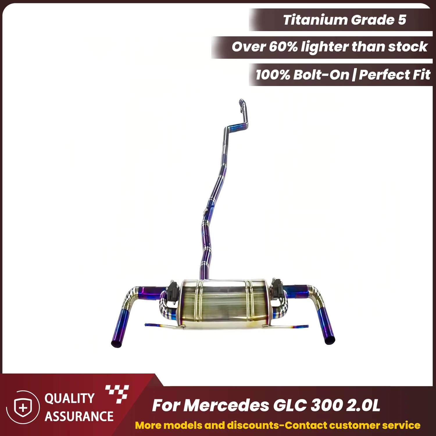 

Sporty Exhaust Sound ECCF Titanium Valved Catback Exhaust For Mercedes GLC 300 2.0L Performance Upgrade Easy Installation
