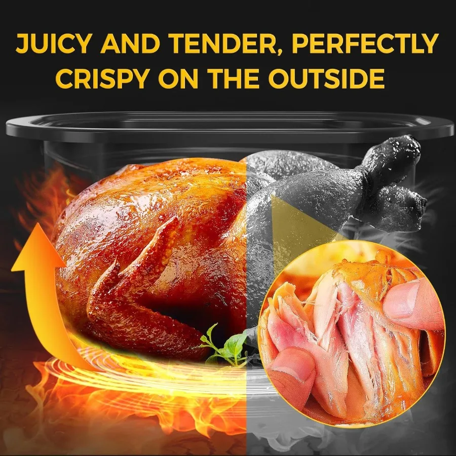 18クォート電気ロースターオーブン、大型調理と簡単な監視のための覗き窓付き、独自の解凍機能と保温機能搭載