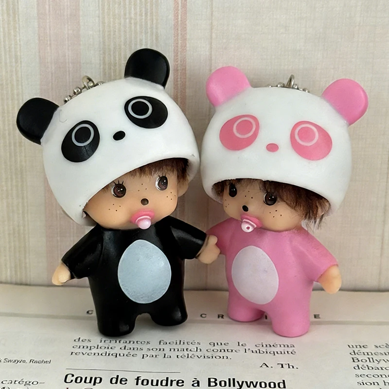 Nuevo estilo de llavero Monchhichi, llavero de Hello Kitty Monchhichi, lindos llaveros Monchi Kitty para bolsos, regalo del Día del Niño, 몬치치 키링