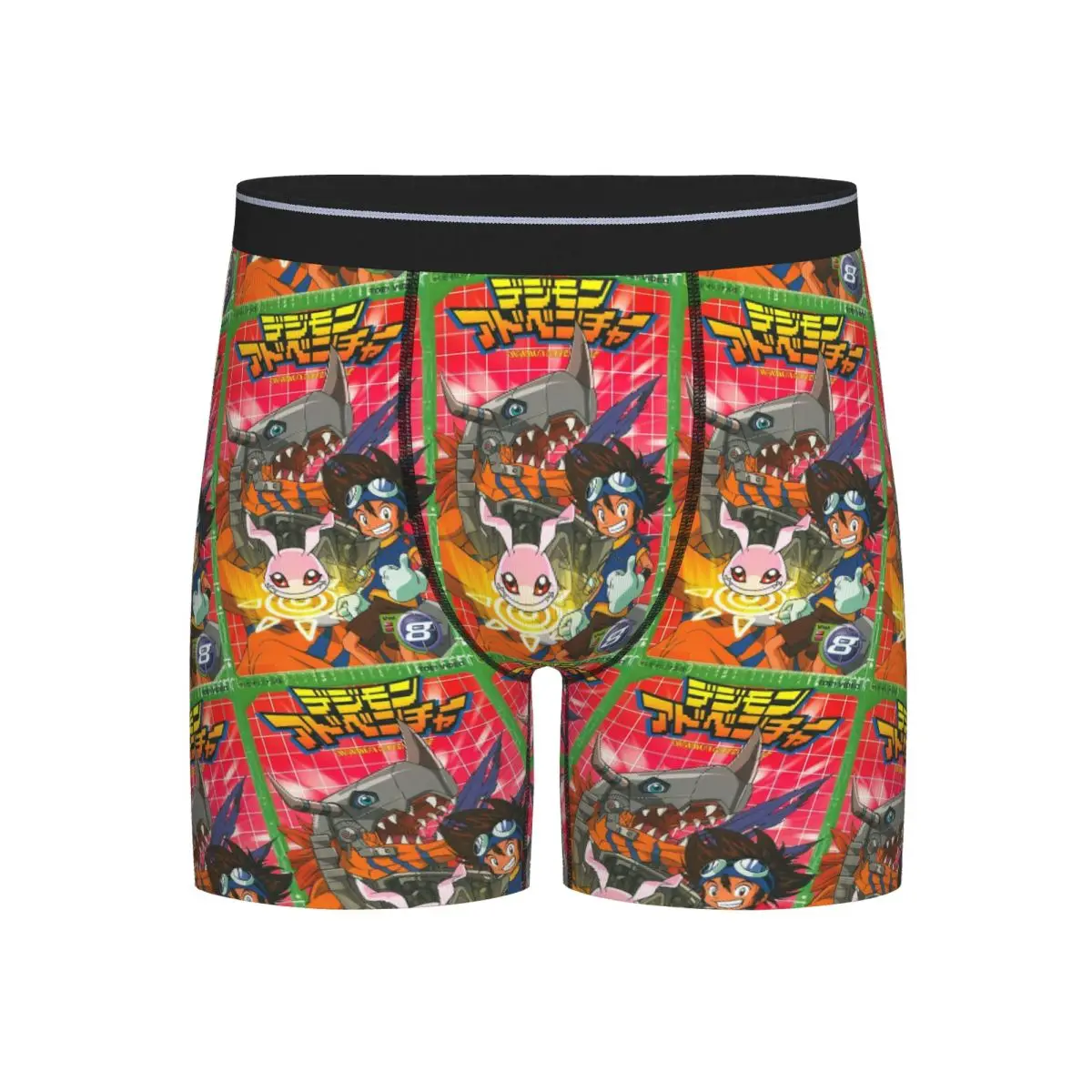 

Long Boxer Underpants Shorts Guilmon In The Box Digimon Panties Men's Soft Underwear for Homme Man Boyfriend Gifts