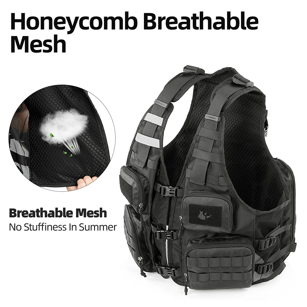 Rhinowalk Motorcycle Backpack Vest Universal Cycling Riding Outdoor Portable Traveling Sporting Pack With Helmet Net