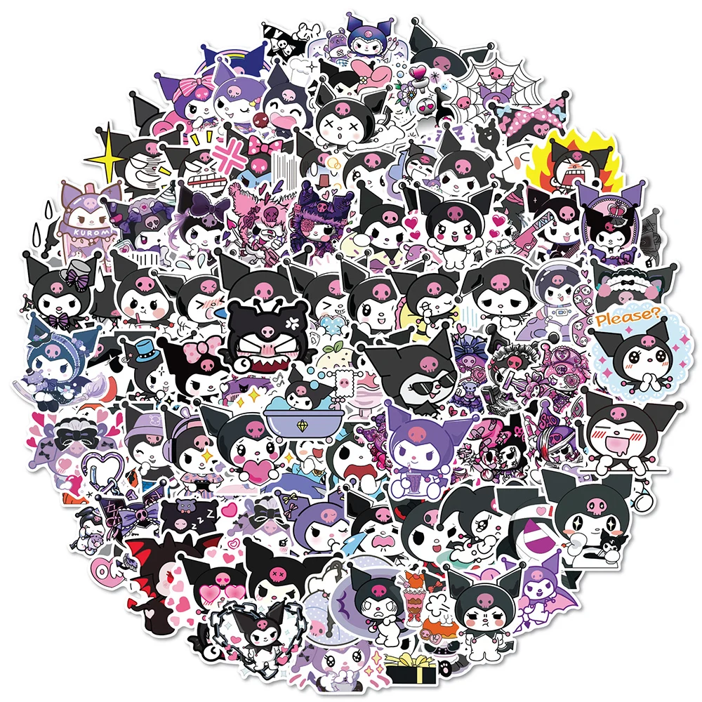 10/30/50/100pcs Kawaii Cartoon Kuromi Anime Waterproof Stickers Decals Laptop Notebook Diary Phone Decoration Sticker Kids Toy