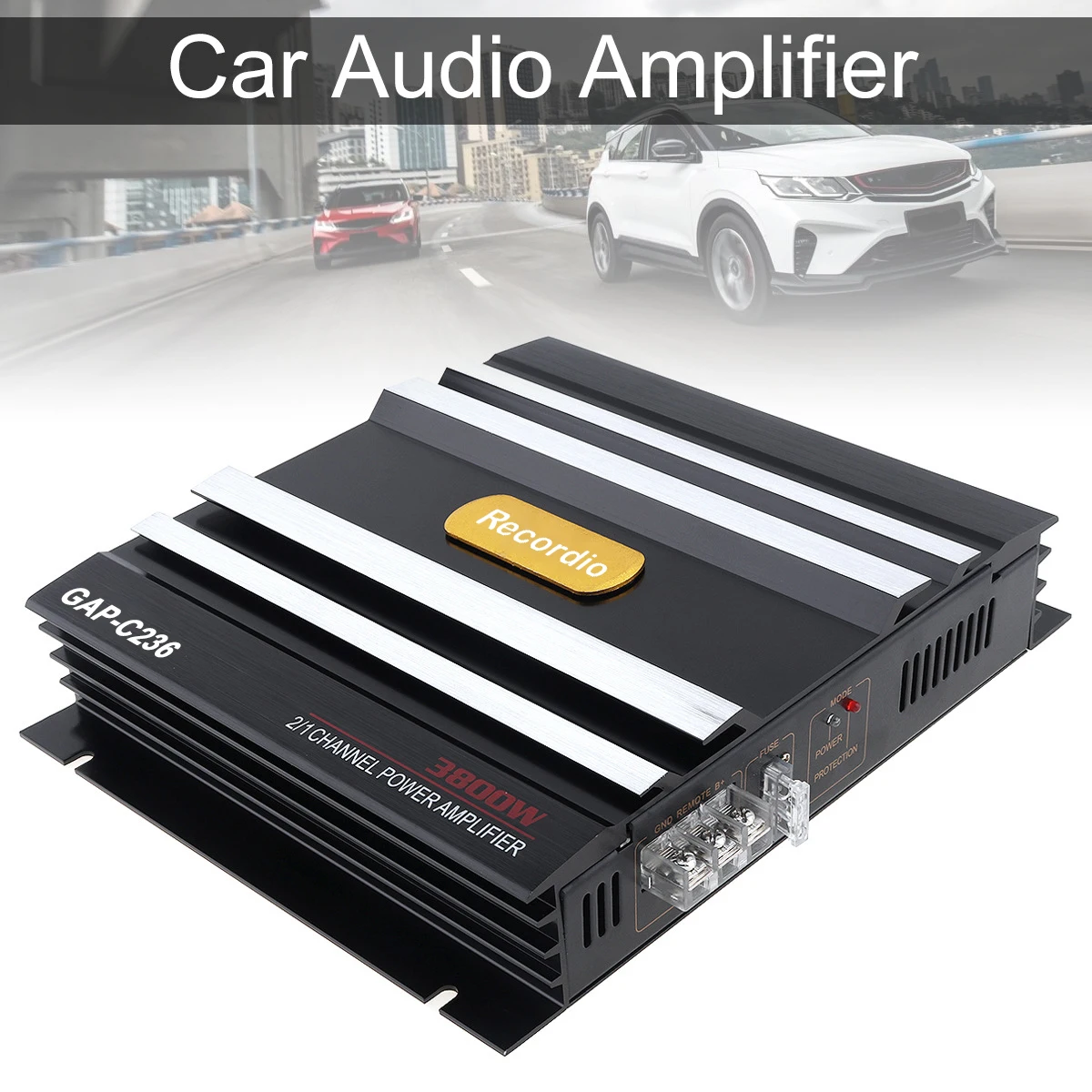 GAP-C236 Car Power Amplifier 2-Channel 300W Car Push Bass Home Small Power Subwoofer Amp
