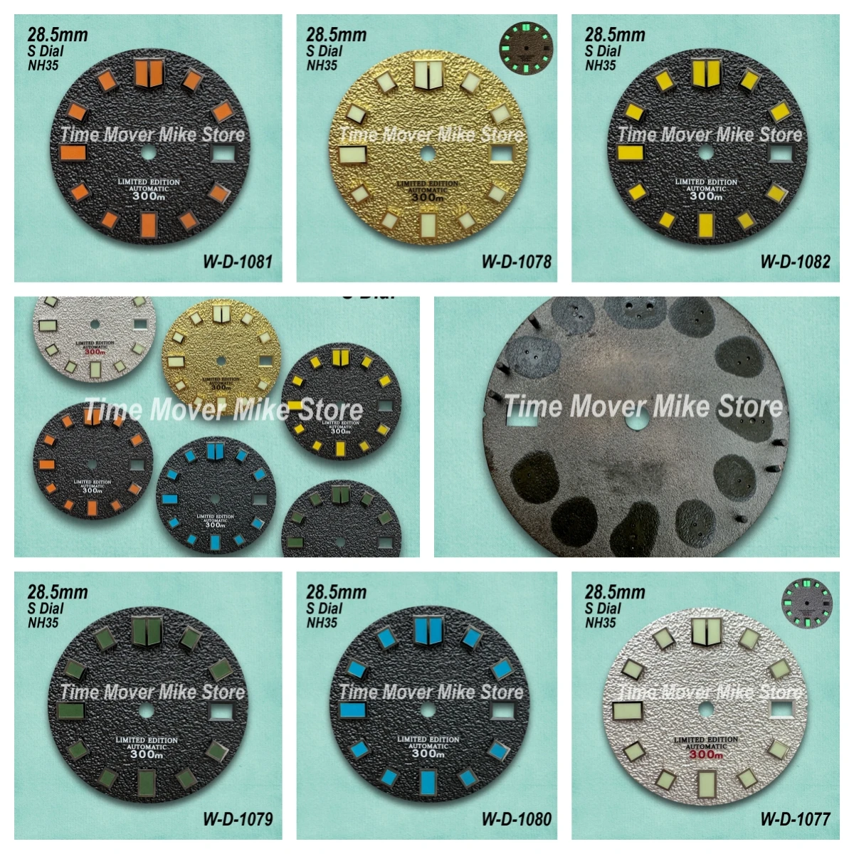 

28.5mm S Logo NH35 Matte Dial Suitable For NH35/NH36 Movement Green/No Luminous Watch Modification Accessories 3/3.8/4 O'clock