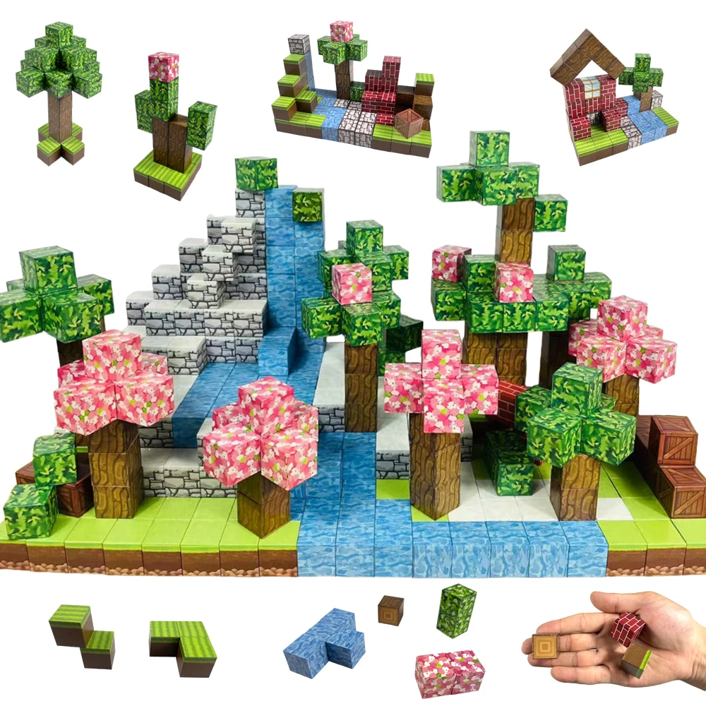 Magnetyczne Klocki Konstrukcyjne Kreatywne Cegły Moja Słynna Scena Świat Architektoniczny Zestaw DIY Model Zabawka dla Dzieci Prezent na Boże Narodzenie dla Chłopców i Dziewcząt