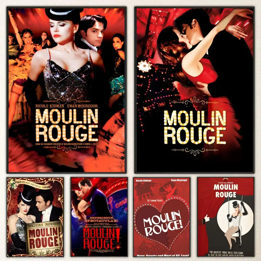 Movie Moulin Rouge Poster High-definition  poster stickers, suitable for bedroom, living room, home decoration