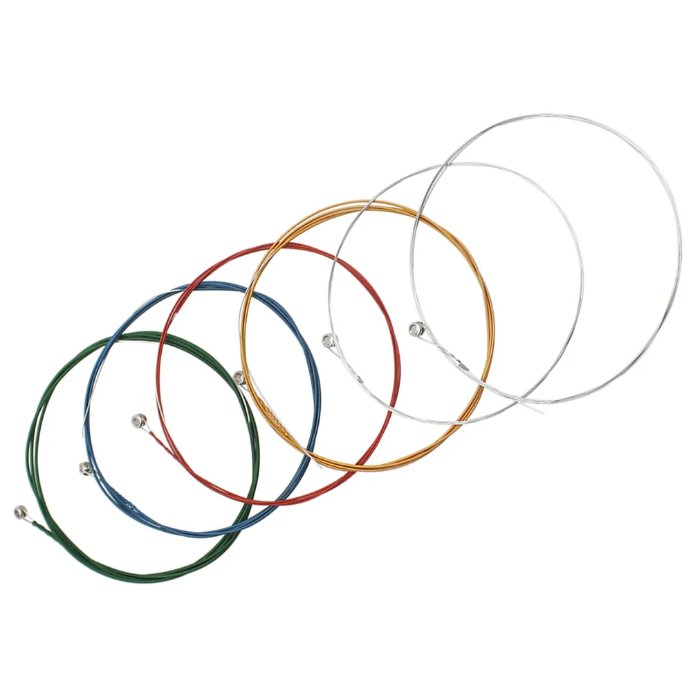 6 قطعة سلاسل الغيتار سبائك النحاس الملونة المغلفة الصوتية استبدال الصوت الدافئة الغيتار الشعبي اكسسوارات سلاسل صوتية
