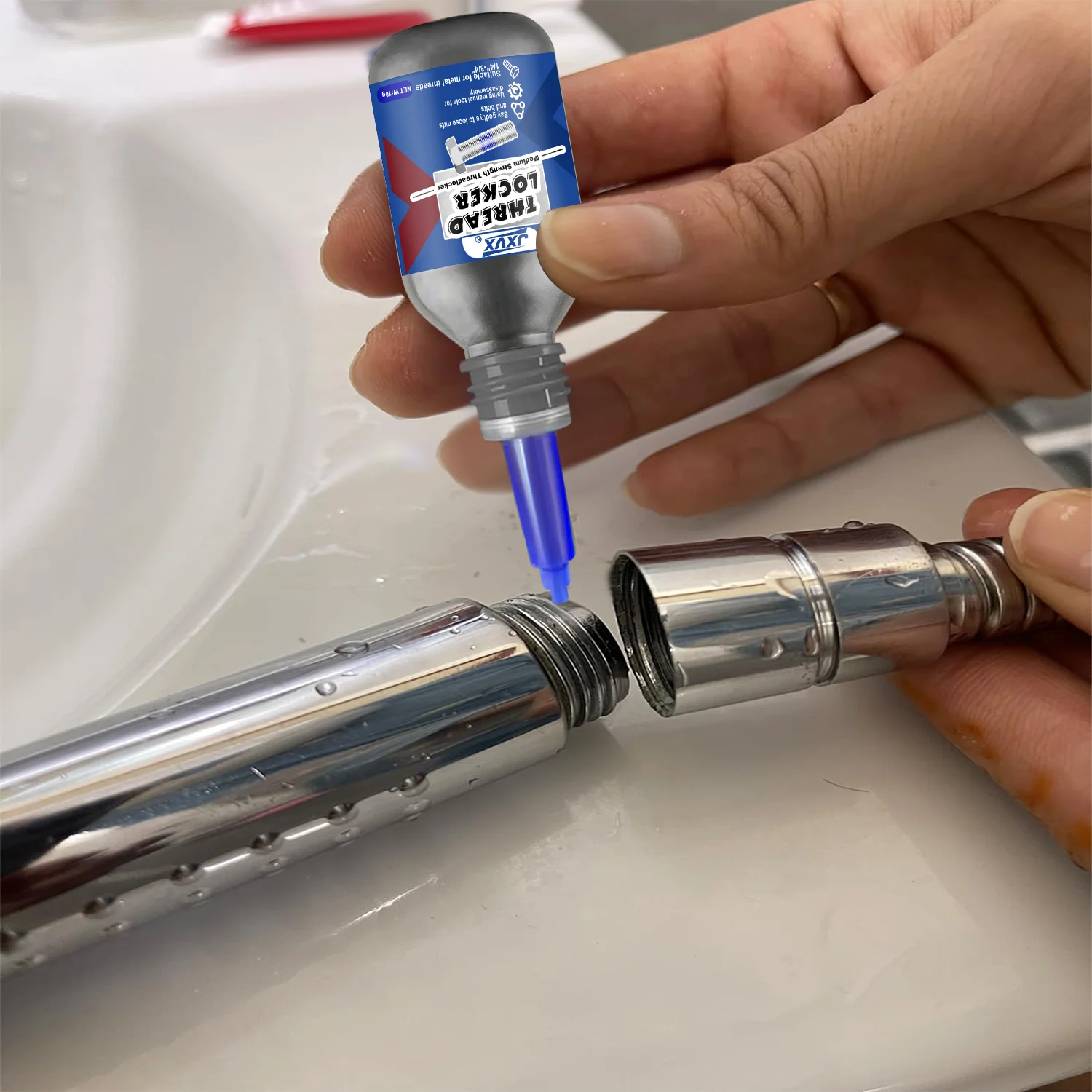10mL Blue Thread Locker Medium Strength Removable Screw Glue Anti Vibration Metal Thread Seal Lock Adhesive Bolt Fastener Glue .