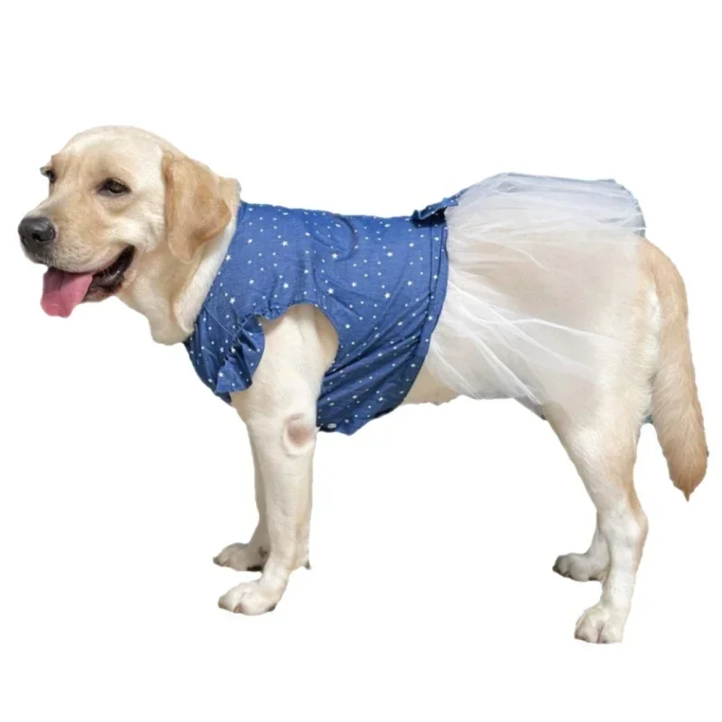 Big Dog Dress Summer Large Dog Clothes Dresses Welsh Corgi Shiba Inu Samoyed Husky Labrador Golden Retriever Clothing Costume