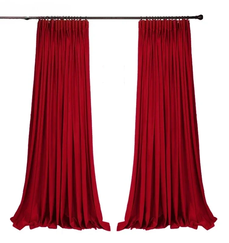 Custom Red Curtains for Living Dining Room Bedroom High-quality Dutch Italian Velvet Festive Wine Red Elegant decoration Noble
