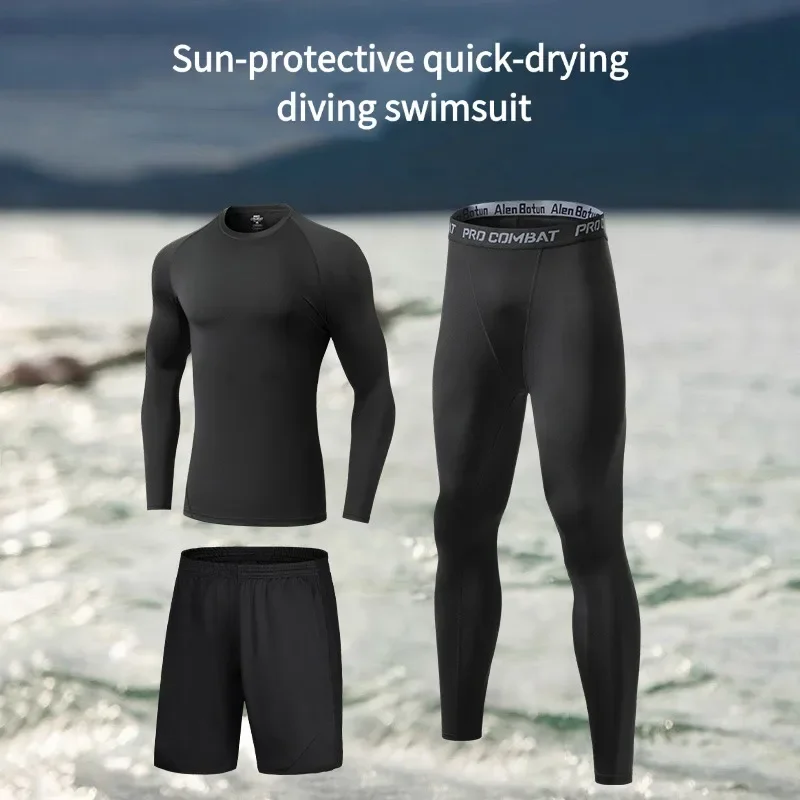 Swimsuit suit Men's full body sun protection men's swimsuit swimming quick dry long sleeve split body wetsuit swimsuit
