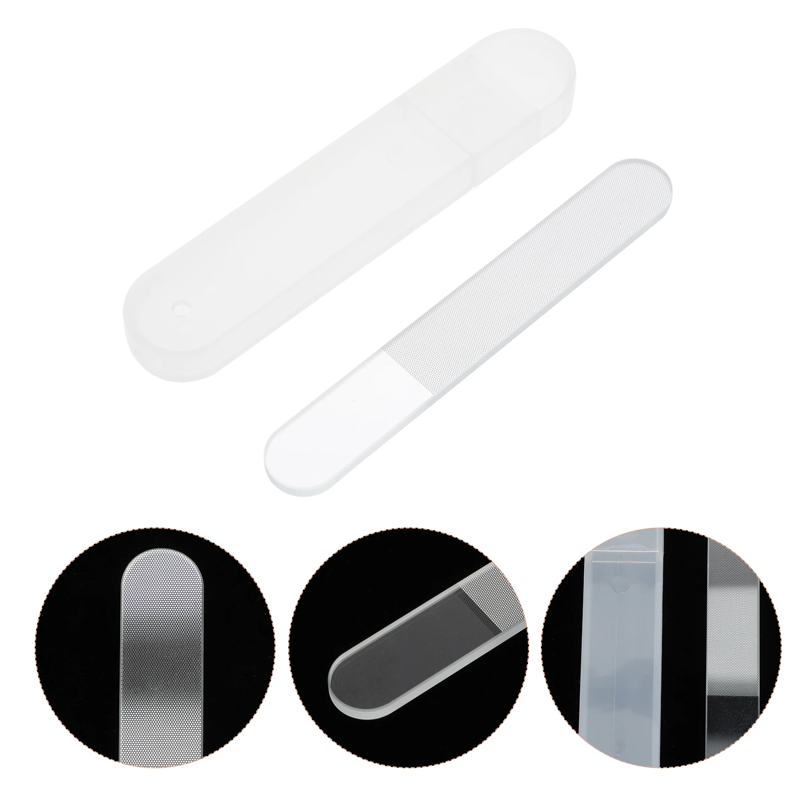 

4 Sets Glass Nail Files Polishing S Tools Nano Material Manicure Pedicure Professional Use Portable Fingernail Care