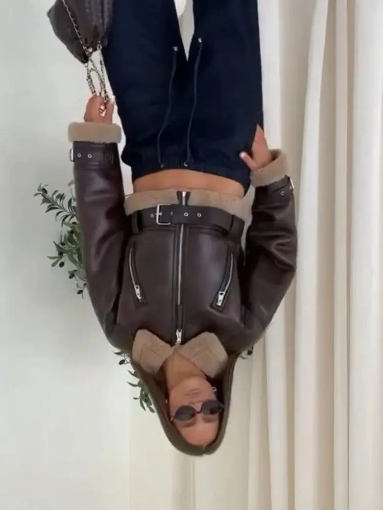 

HH Женская модная куртка с длинными рукавами High Street Тонкие короткие пальто Женская повседневная куртка с лацканами на молнии и карманом на поясе