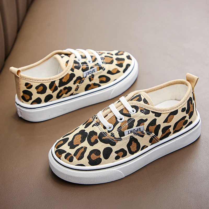 

Check Print Kids Canvas Shoes for Boys Girls Fashion Classic Children Casual Sneakers Rubber Anti-skid Leopard Checkered Soft