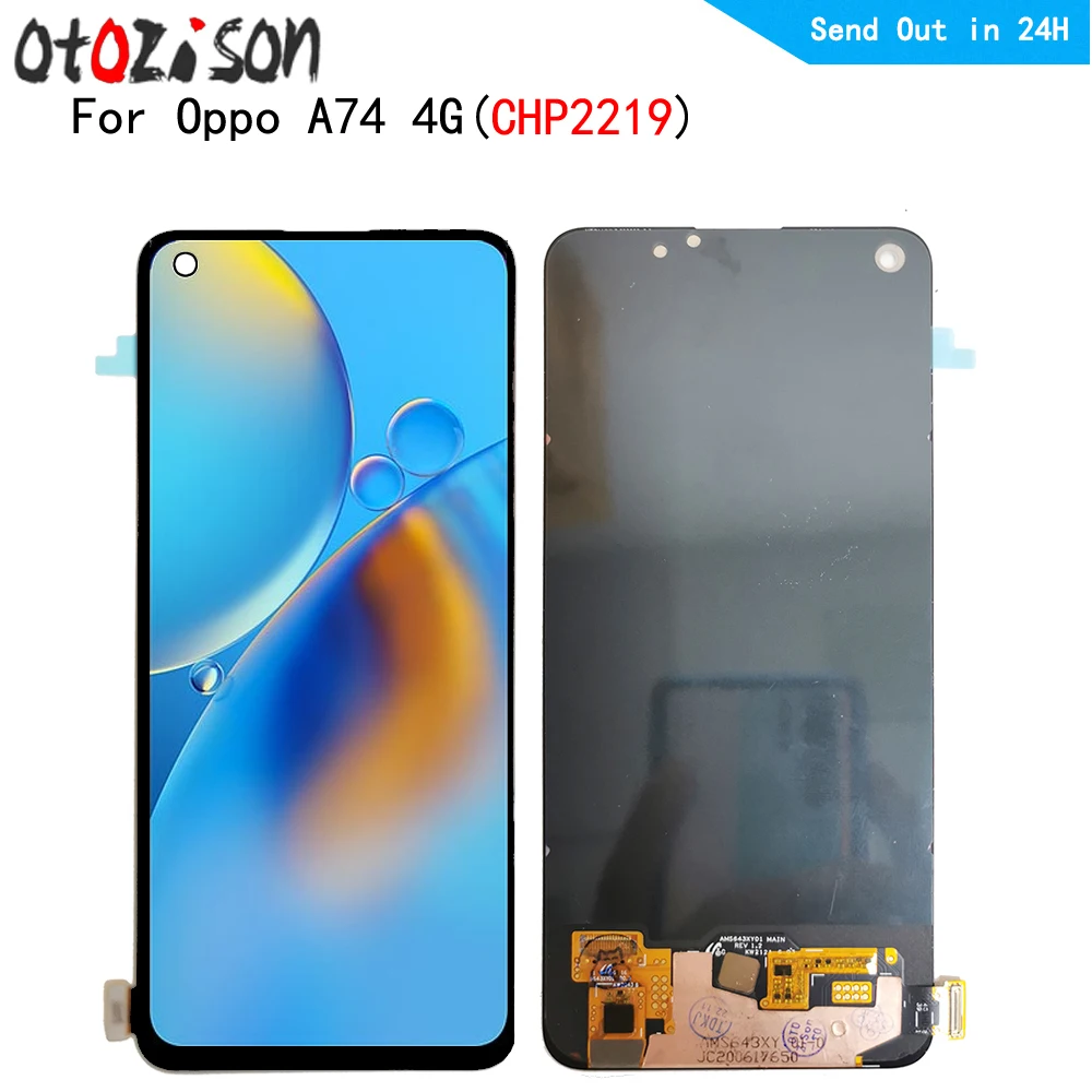 

AMOLED-экран 6,43 дюйма для Oppo A74 4G CHP2219, ЖК-дисплей, экран, сенсорная панель, дигитайзер с рамкой в сборе для Oppo A74 4G