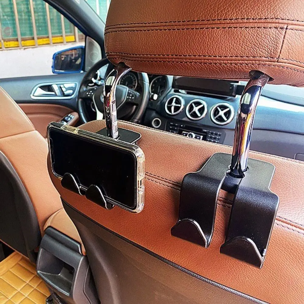 2 قطعة خطاف المقعد الخلفي للسيارة برأس مزدوج ملحقات السيارات الداخلية منظم معلق متعدد الوظائف مسند الرأس العالمي شماعات