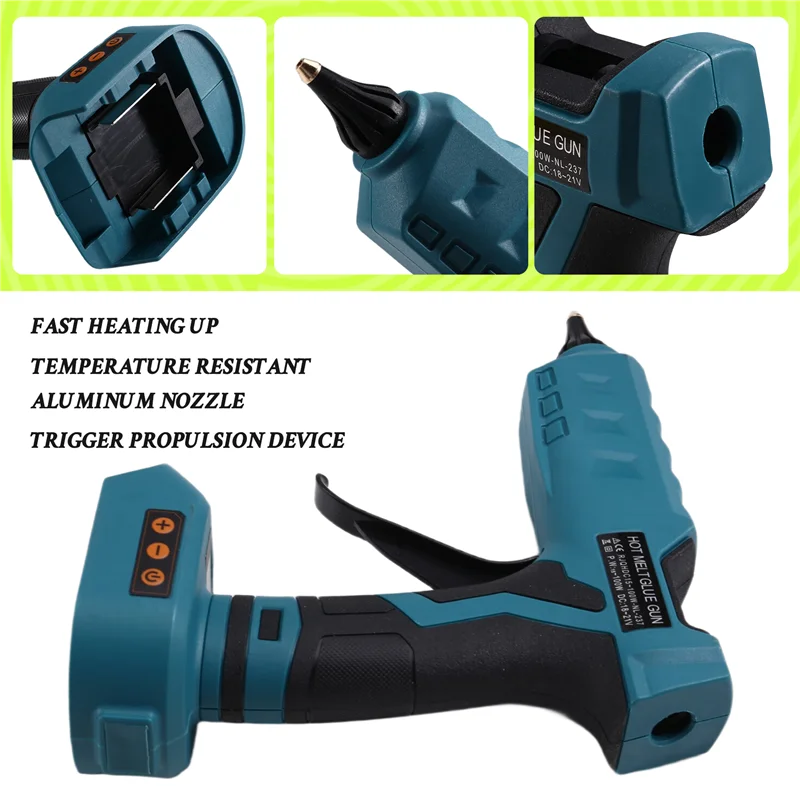 

AT02-100W Беспроводной цифровой термоклеевой пистолет, электроинструмент Formakita 18 В, аккумуляторные клеевые палочки, инструмент для ремонта «сделай сам»