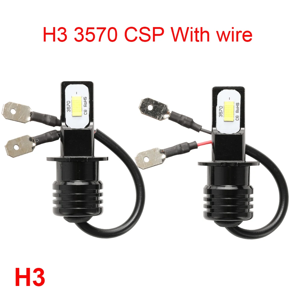2 قطعة H4 H7 LED سيارة العلوي H11 H8 H9 سيارة الضباب ضوء H1 H3 9005 HB3 9006 HB4 لمبات السيارات القيادة الجري الخفيف 12V 6000K