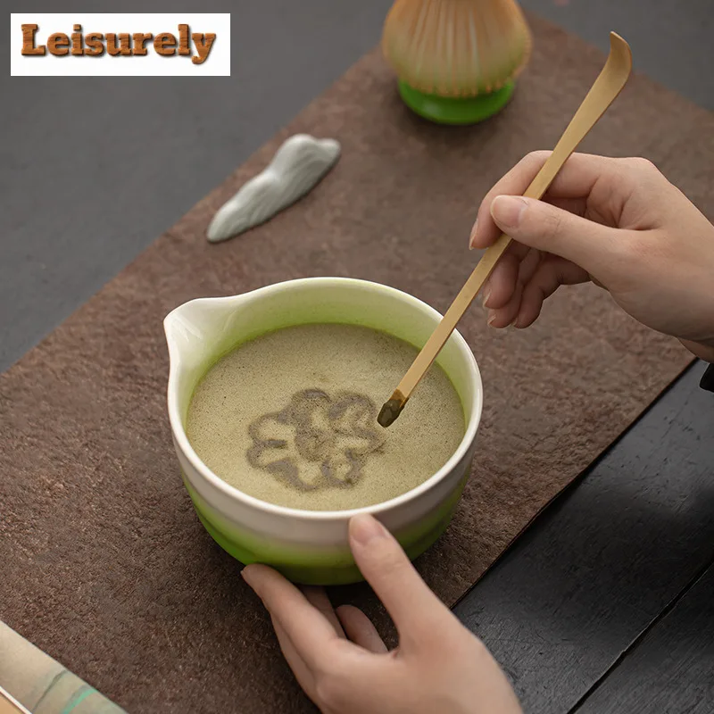 

8 Pcs Leaf Tip Gradient Matcha Whisk Set Matcha Bowl, Matcha Bamboo Whisk, Scoop, Sifter Home Kitchen Decor Tea Making Tools