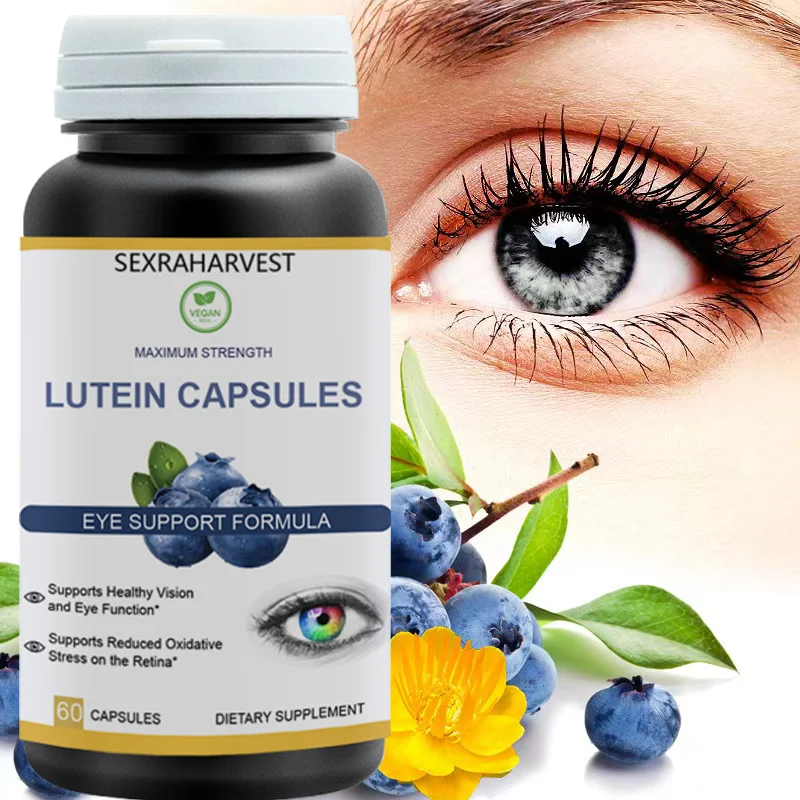 High Potency Lutein Capsules Relieve Eye Fatigue,Dry Eye and Vision Health,Prevent Blue Light,Prevent Myopia,Blueberry Extract