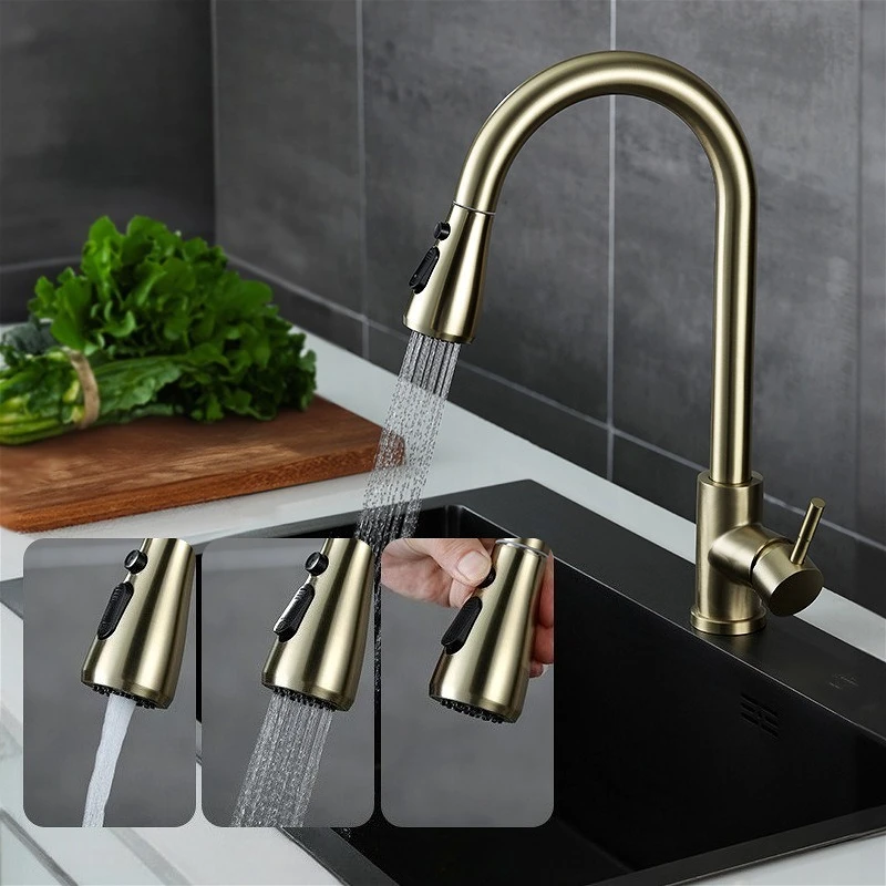 

Pull Out Telescopic Kitchen Mixer Tap Stainless Steel Kitchen Faucets Deck Mounted Home Improvement Hot and Cold Water Tap