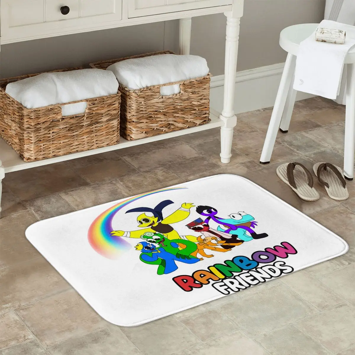 R-Rainbows-S F-Friends-S Game Cute And Colorful Anti-slip Doormat Floor Mat Carpet Rug for Kitchen Entrance Bedroom Footpad Mats