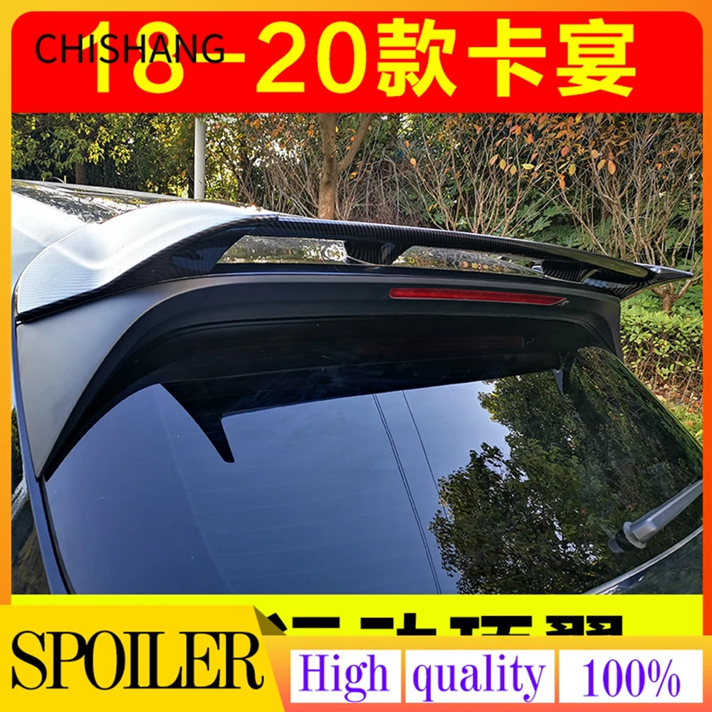 Car Styling For new Porsche Cayenne spoiler rear wing spoiler Paste Carbon fiber material Rear Roof Trunk Spoiler 2018-UP